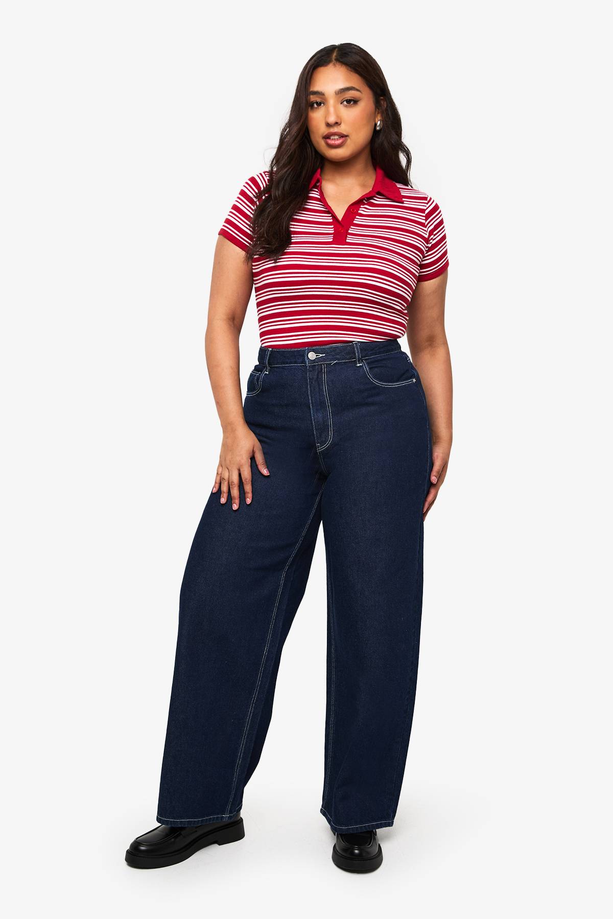 boohoo Jean Plus à coupe ample et taille mi-haute