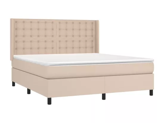 Sommier tapissier matelas LED Cappuccino 180x200 cm Similicuir