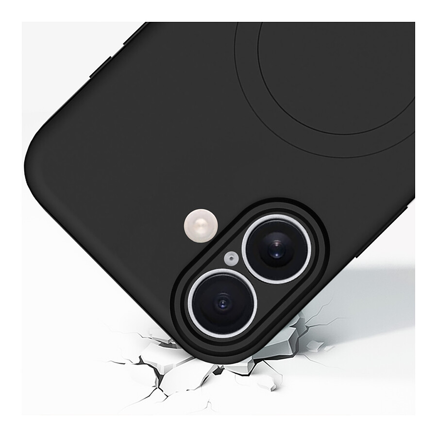 Akashi Coque de protection MagSafe en silicone noir- Apple iPhone 16 Plus