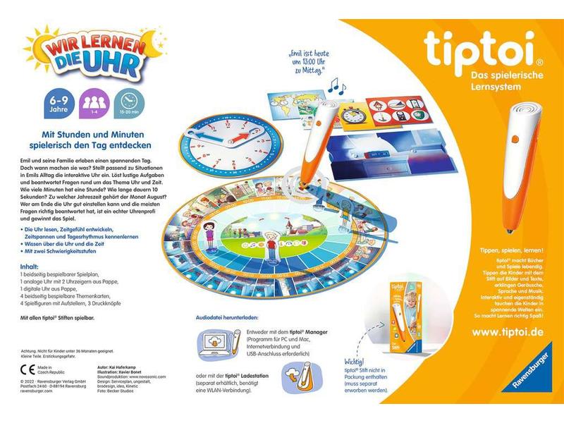 tiptoi Spiel Wir lernen die Uhr Mit Stunden und Minuten spielerisch den Tag entdecken