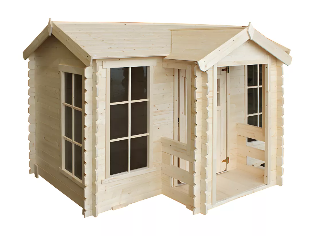 Timbela maison en bois pour enfants - 241x187xH151cm/2.63m2 - TIMBELA M520