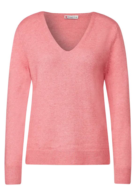 Pullover mit V-Ausschnitt - legend rose melange