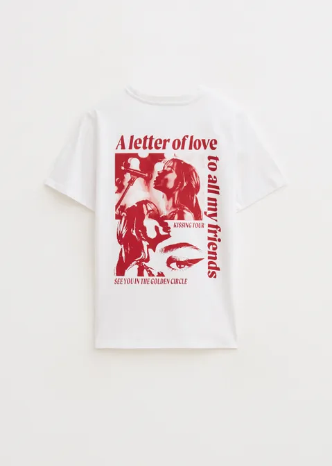 T-shirt met print NY band rood (ROO)