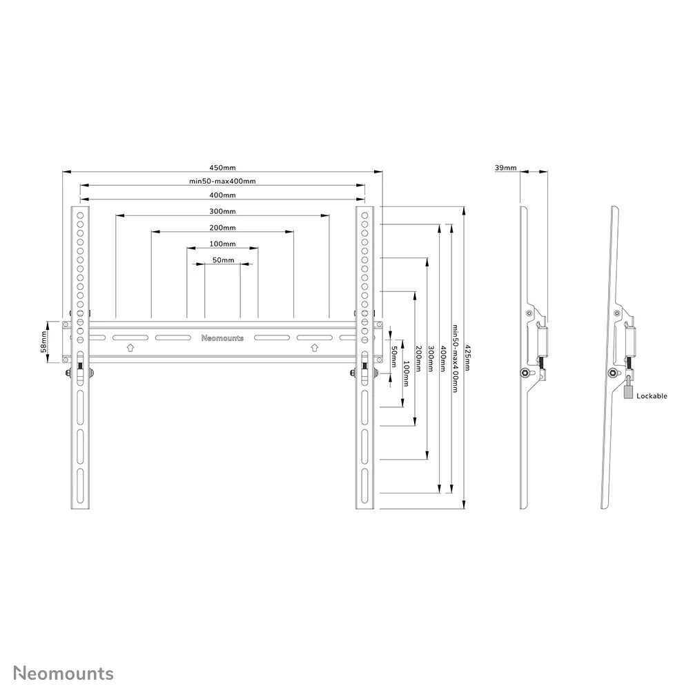 Neomounts WL30-350BL14 muurbeugel voor flatscreen