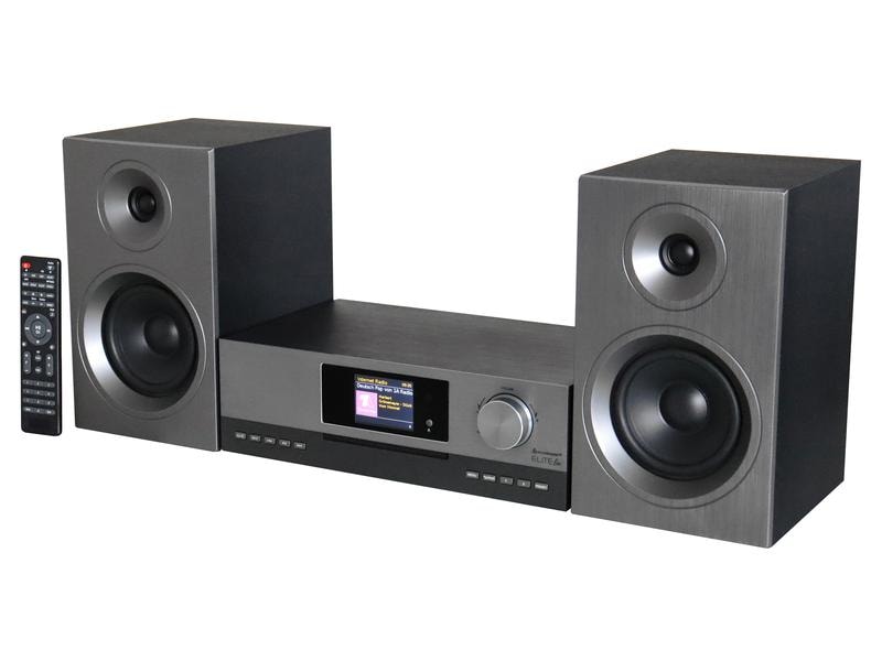 soundmaster Micro-HiFi Anlage ICD5000SW Grau/Silber Stereo HiFi Musikcenter mit WLAN-Internet, DAB  und UKW-Radio