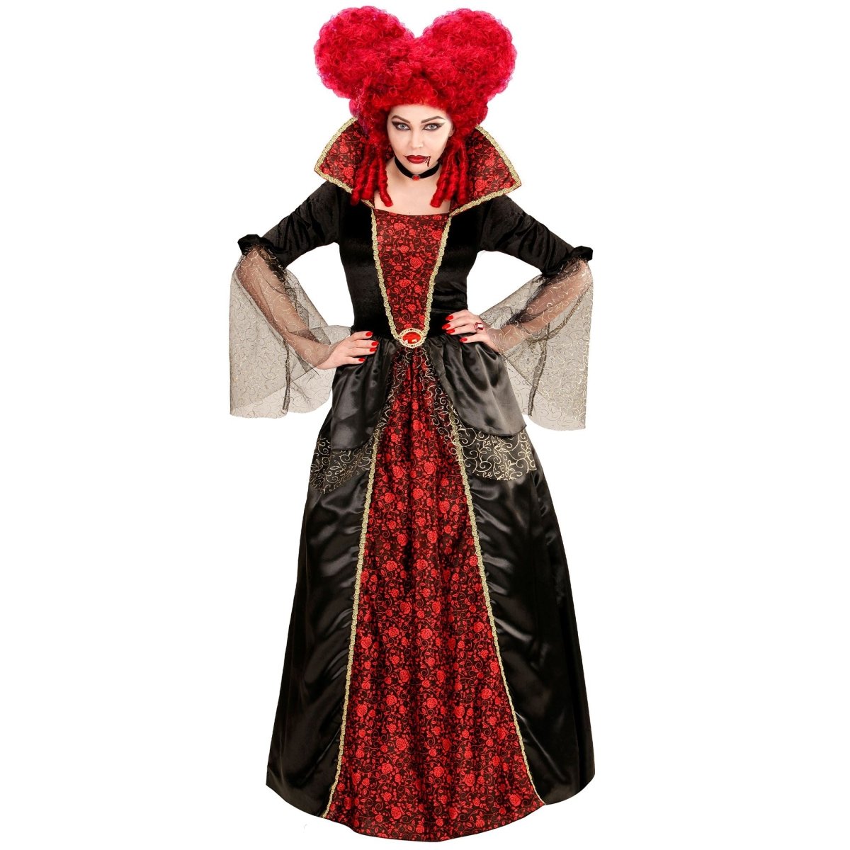 Halloween Jurk Rood Zwart Dames Vampier