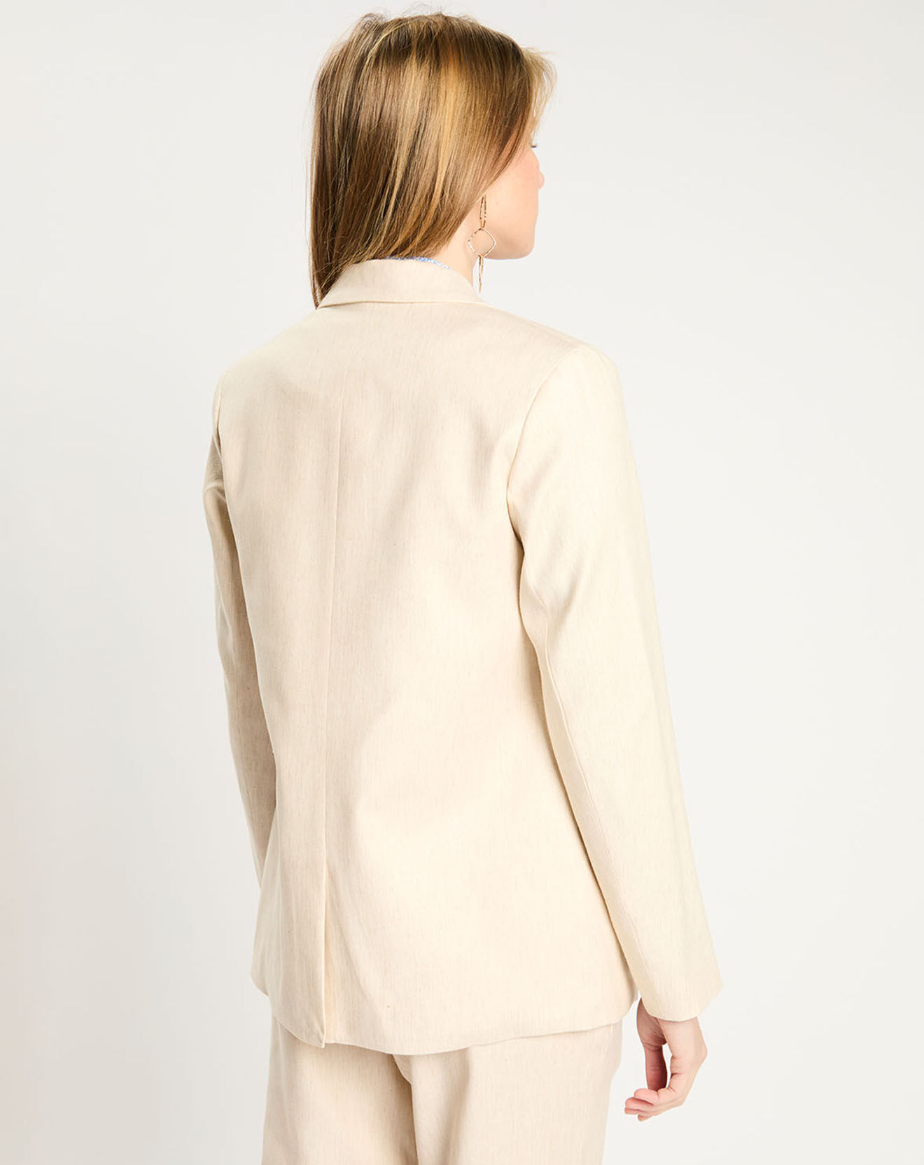Scotch & Soda Blazer en Lin mélangé écru