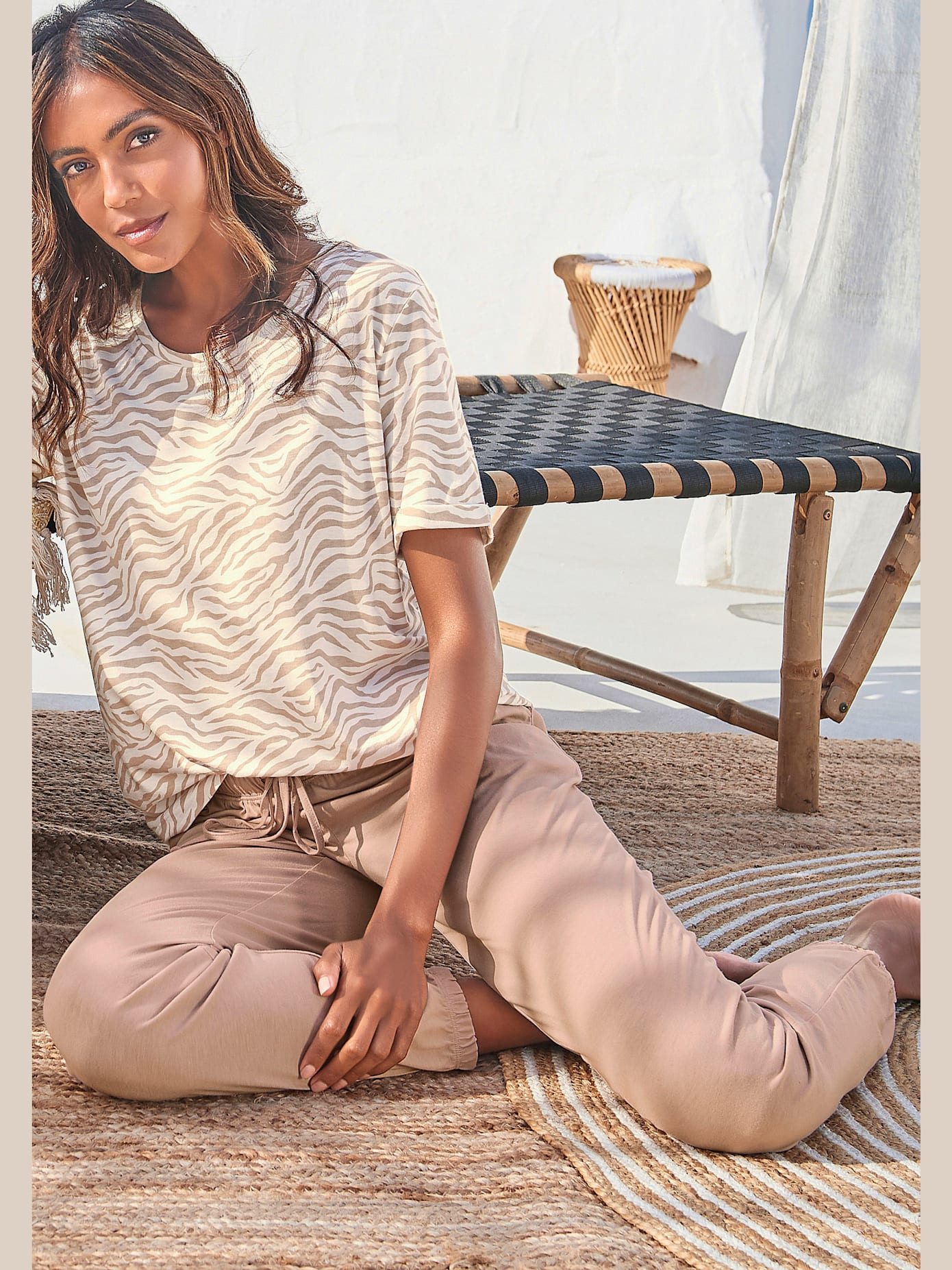 Pantalon de nuit pantalon de pyjama avec poches fendues