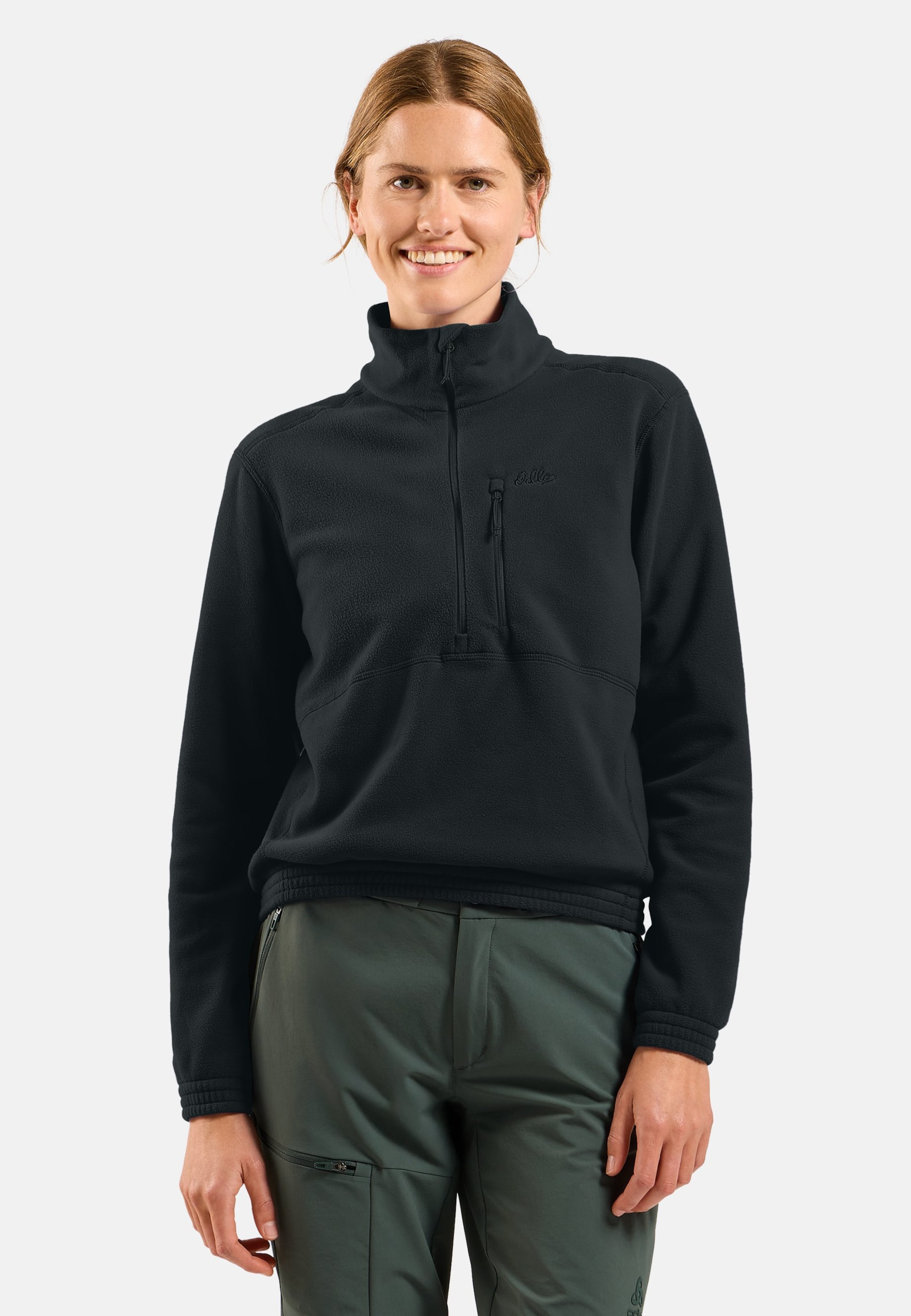 Klassischer Essentials Multisport Mid Layer aus Fleece mit Halbreissverschluss in black
