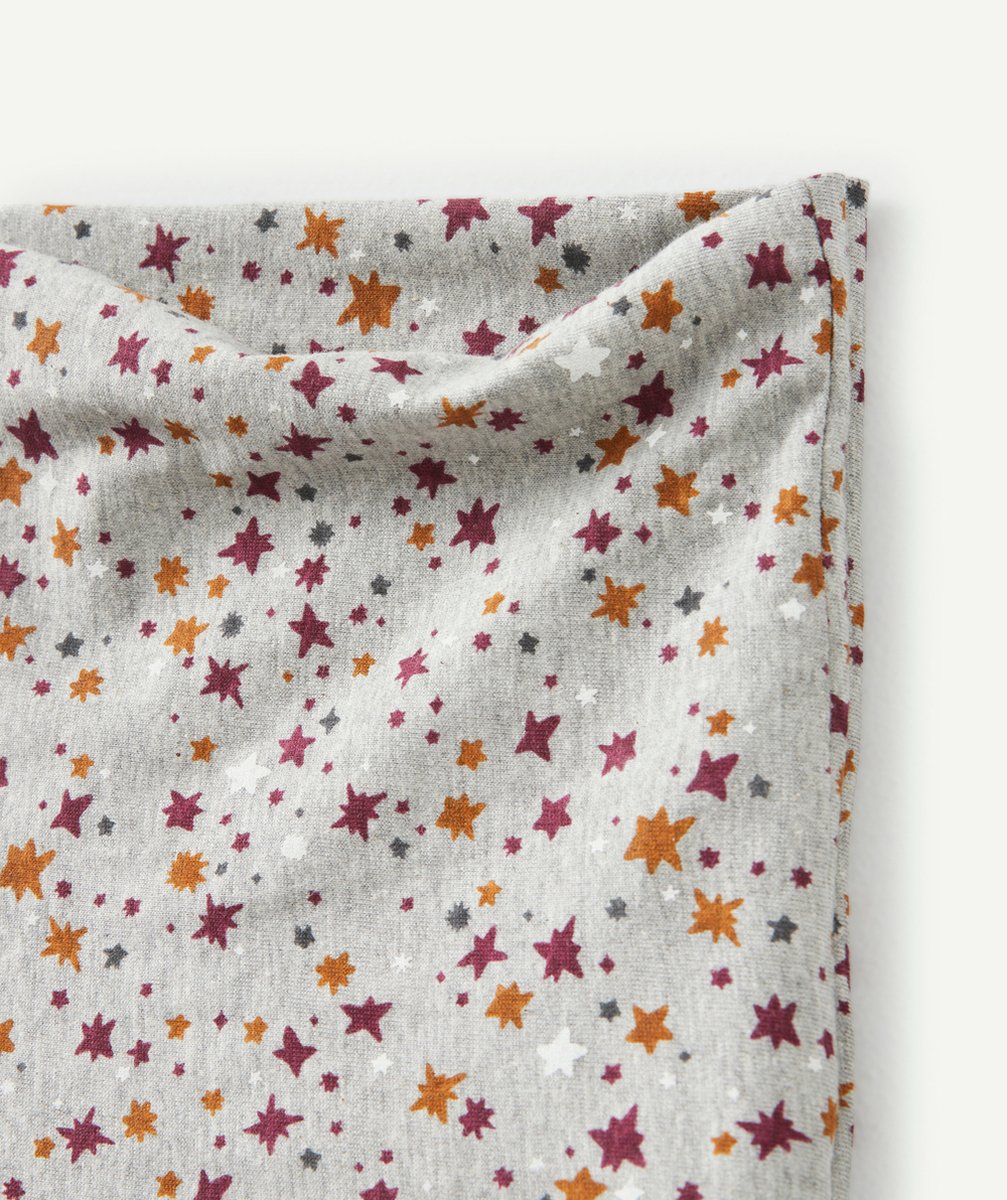 SNOOD DOUBLE TOUR GRIS ET IMPRIMÉ ÉTOILÉ BÉBÉ GARÇON