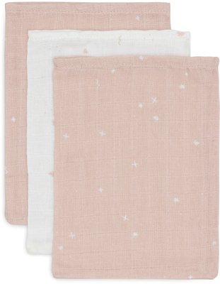 Jollein Vaskekluter Twinkling Musselin 3-Pack, Wild Rose