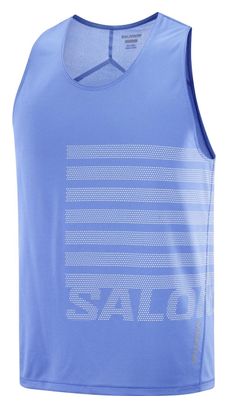Débardeur Salomon Sense Aero Graphic Bleu/Blanc Homme