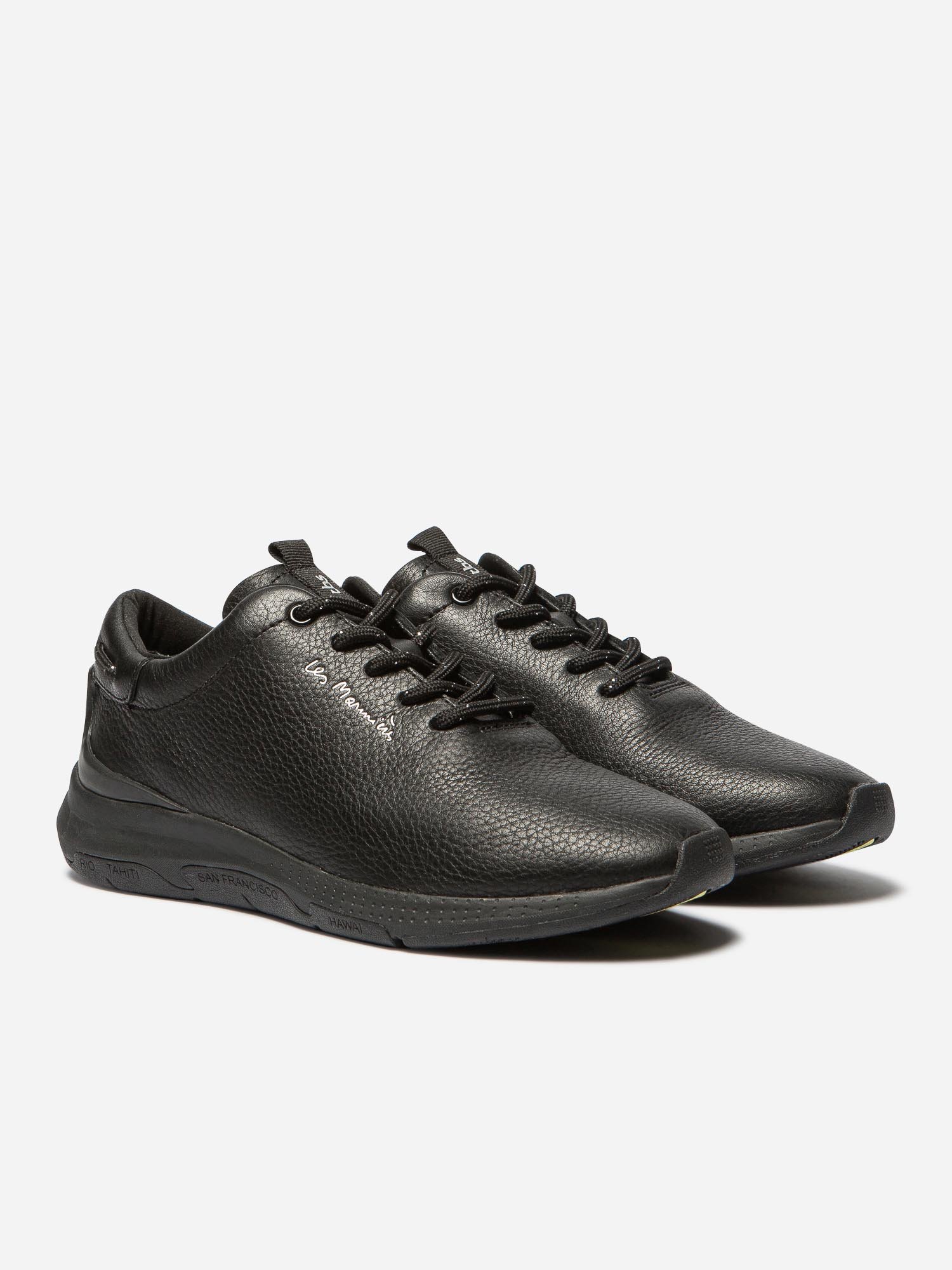 Tennis Femme Confort Cuir Noir