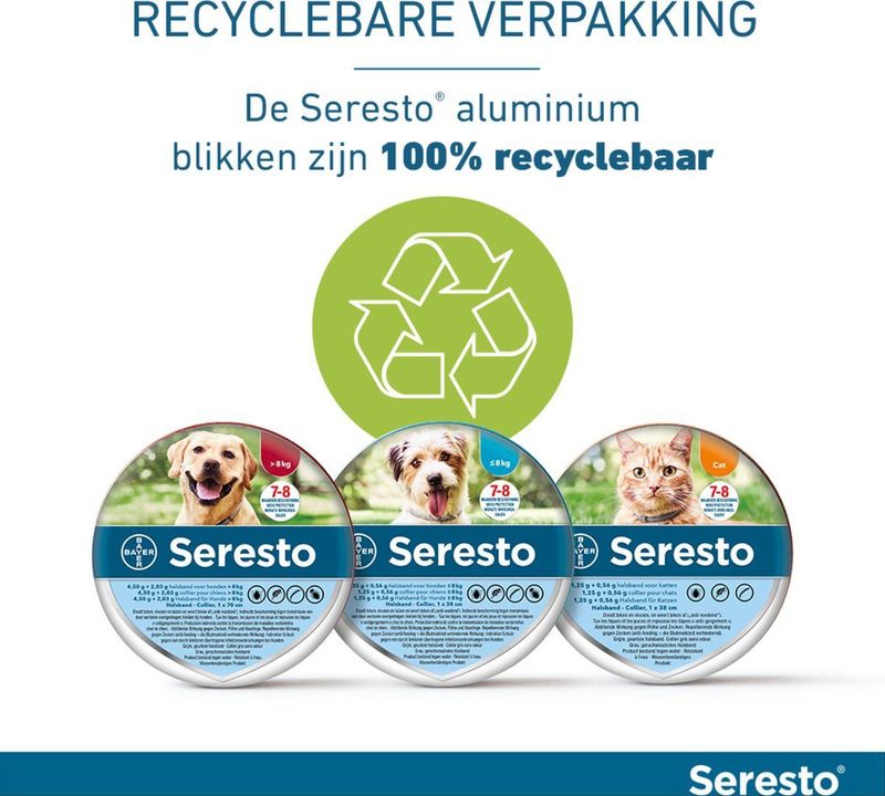 Seresto Teken- en Vlooienband Grote Hond (VANAF 8 KG 70 CM)
