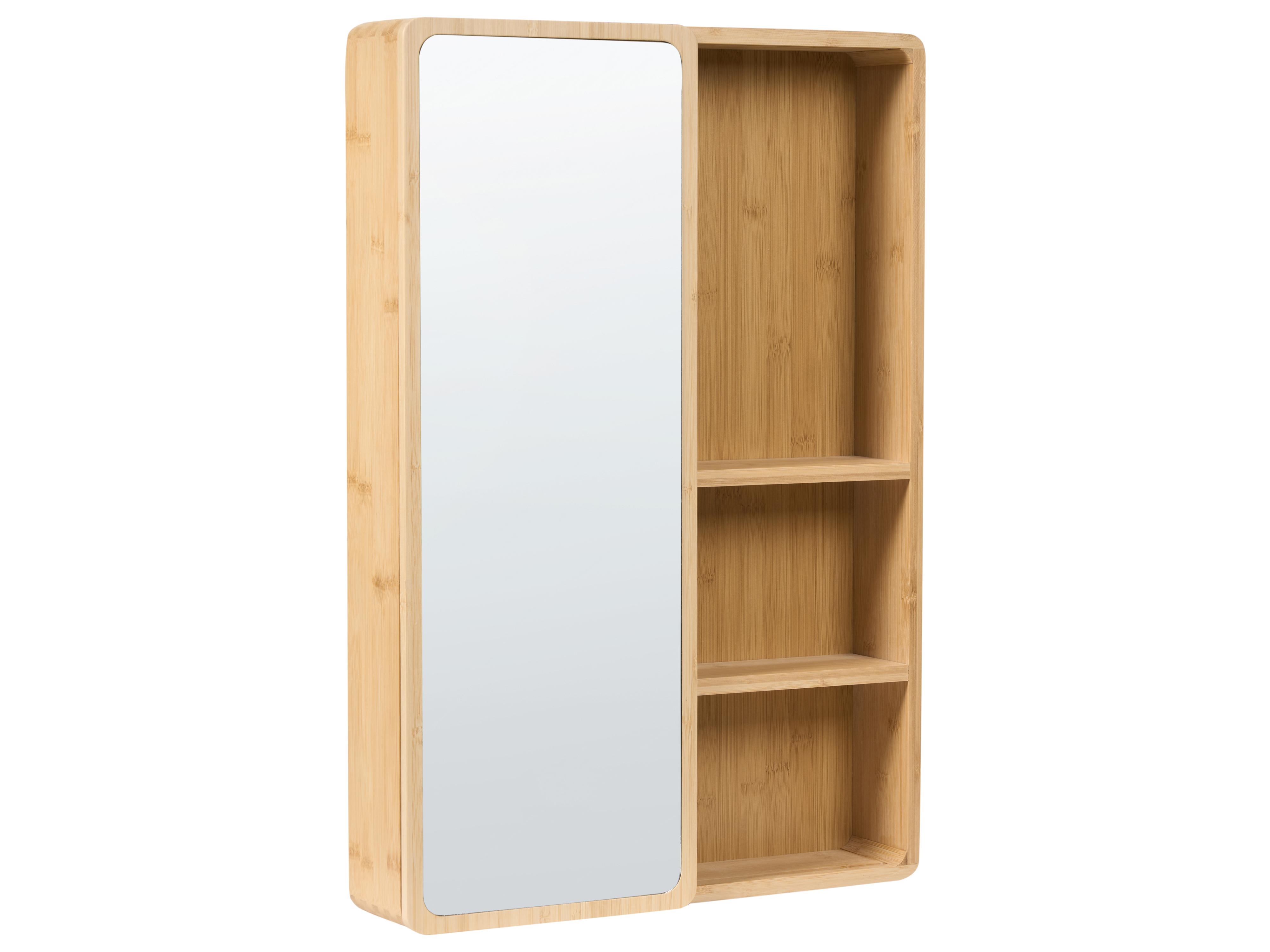 Badkamer wandkast met spiegel GUATAVITA 41 cm 61 cm Lichtbruin