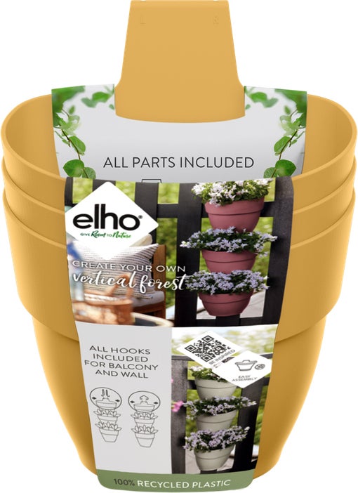Elho plantenbak voor verticale tuin Vibia Campana Vertical Forest geel 20,7 x 17,1 x 29,7 cm