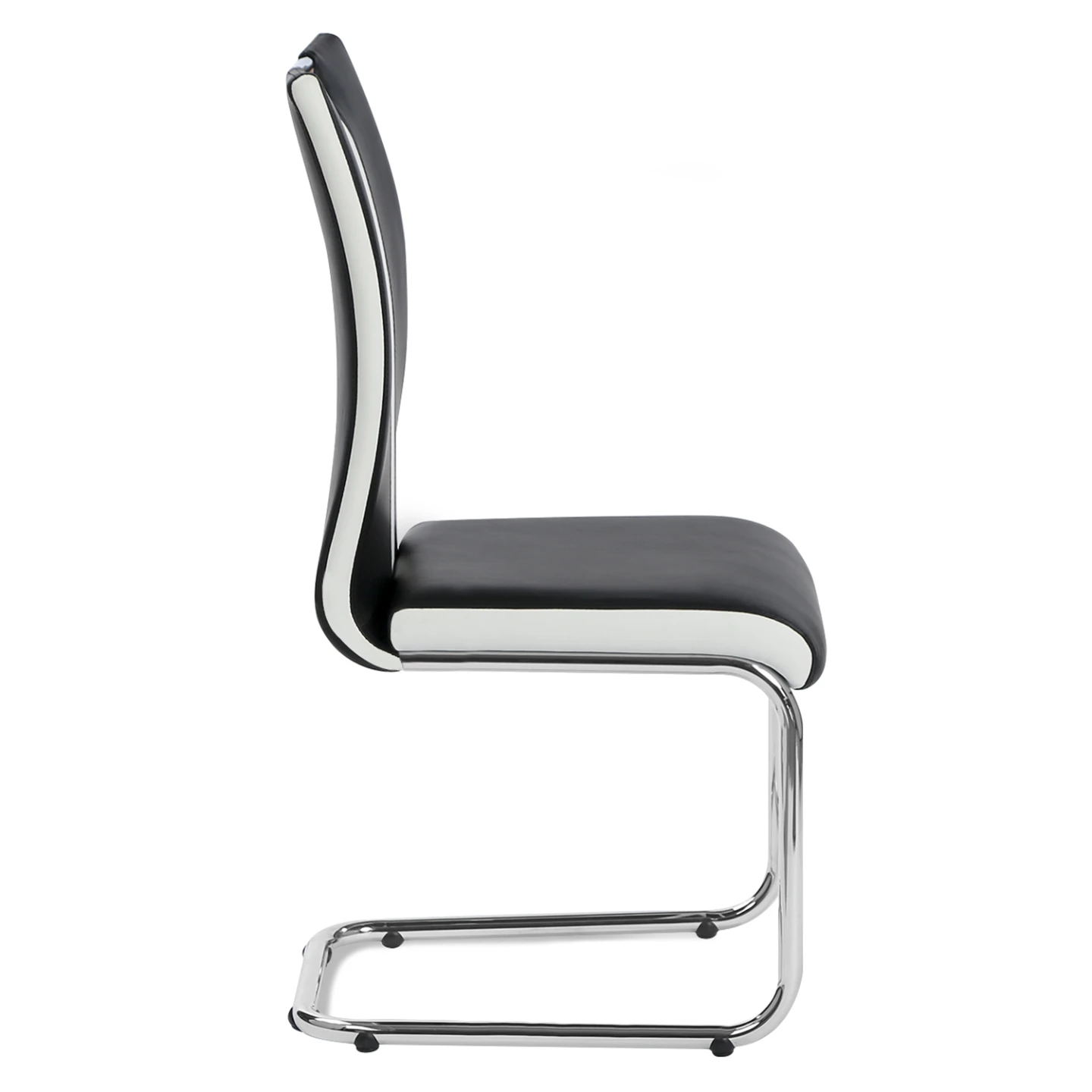 Lot de 4 chaises PIA noires et blanches pour salle à manger