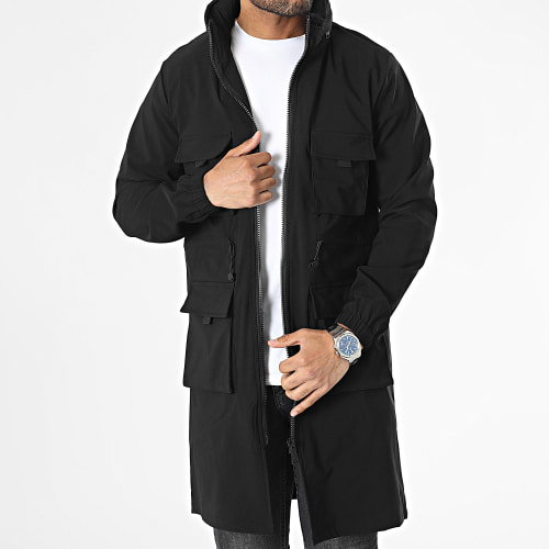 Veste Zippée Longue Noir