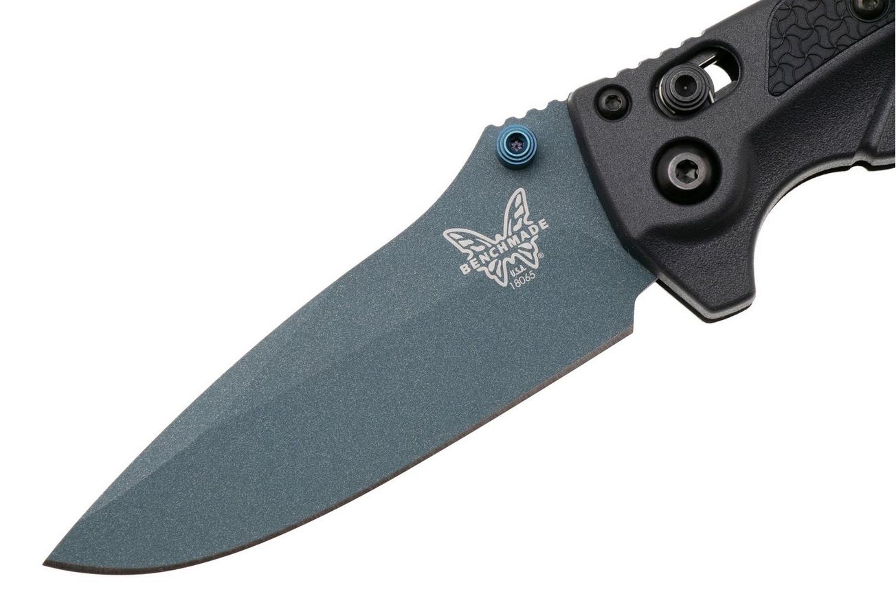 Benchmade Mini Adira 18065BT-01 Blue Titanium Cerakote CPM MagnaCut, Tempest Gray Grivory zakmes