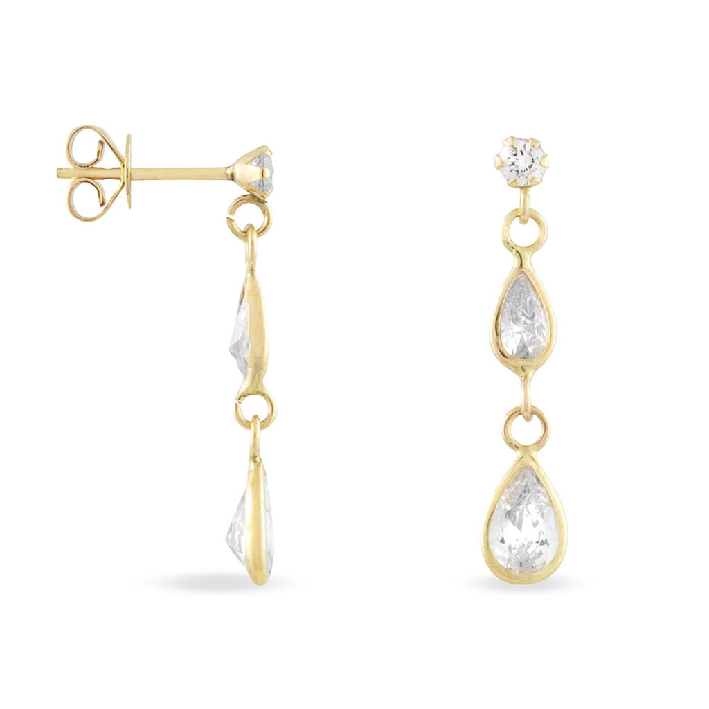 Boucles D'oreilles Pendantes Ailyne Or Jaune Oxyde De Zirconium