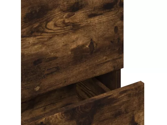 Meuble d'évier chêne fumé 78x37x59 cm bois d'ingénierie