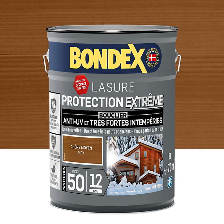 Lasure extérieure protection extrême Bondex 12 ans chêne moyen 5L