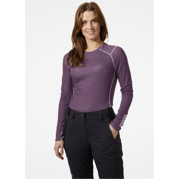 T-shirt thermique HELLY HANSEN W LIFA MERINO MIDWEIGHT CREW AMETHYST/BLACK