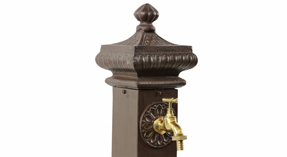 Fontaine de jardin aluminium-métal marron 29x33x76cm
