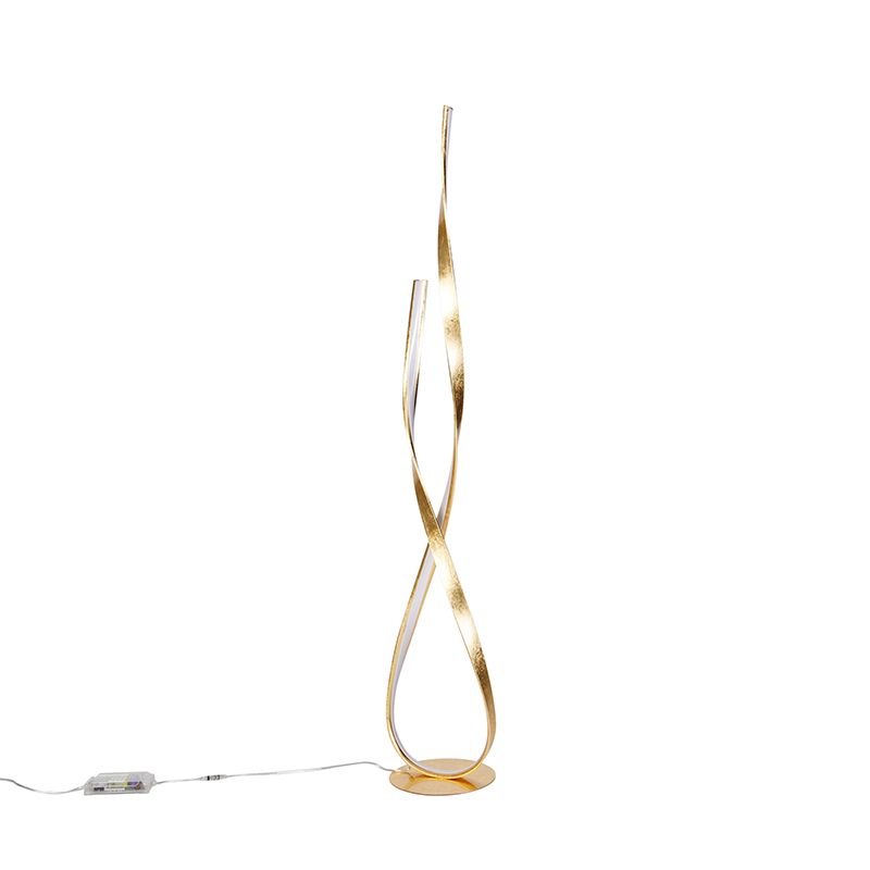 Design vloerlamp goud incl. LED en dimmer - Belinda
