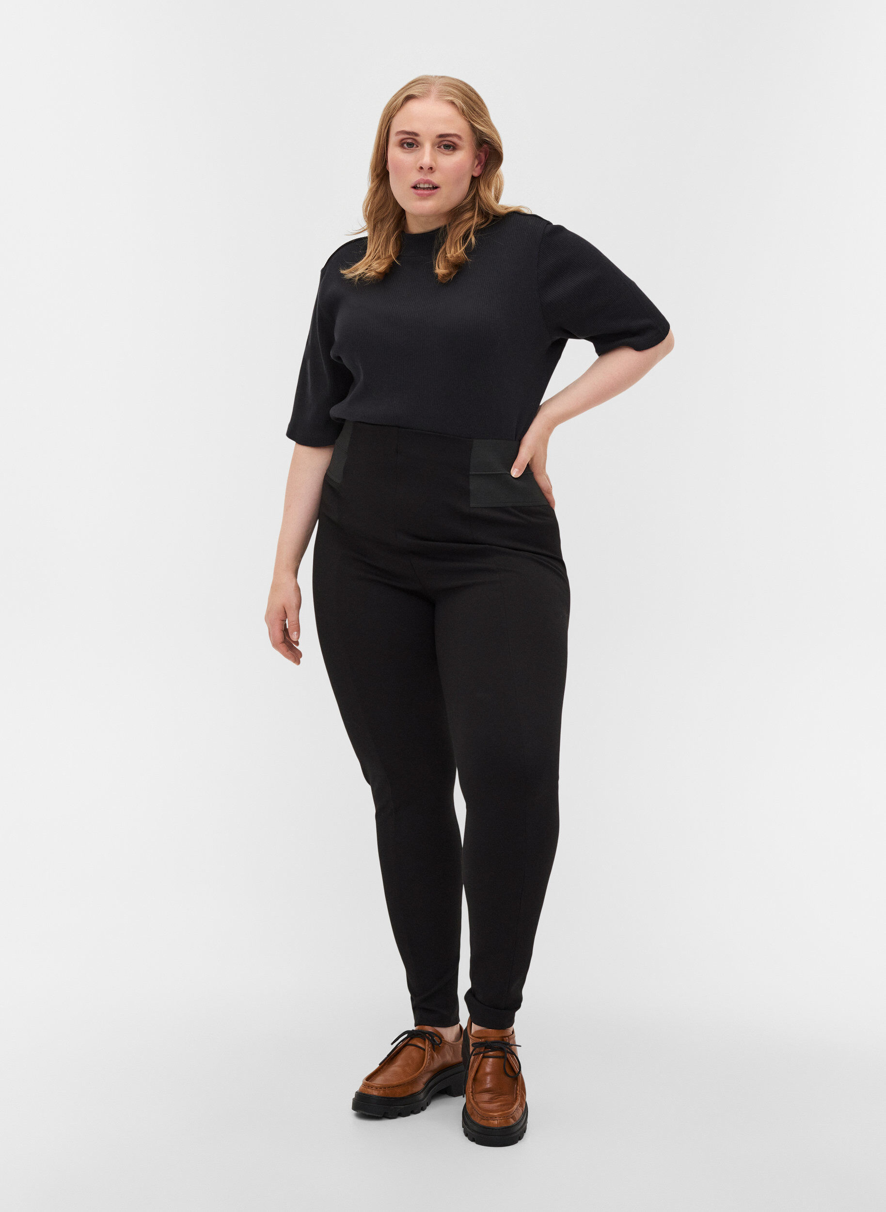 Leggings med bred elastik i taljen