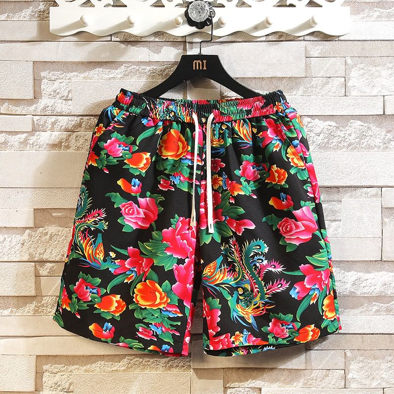 Fireon - Wijde shorts met trekkoord in de taille en bloemenprint