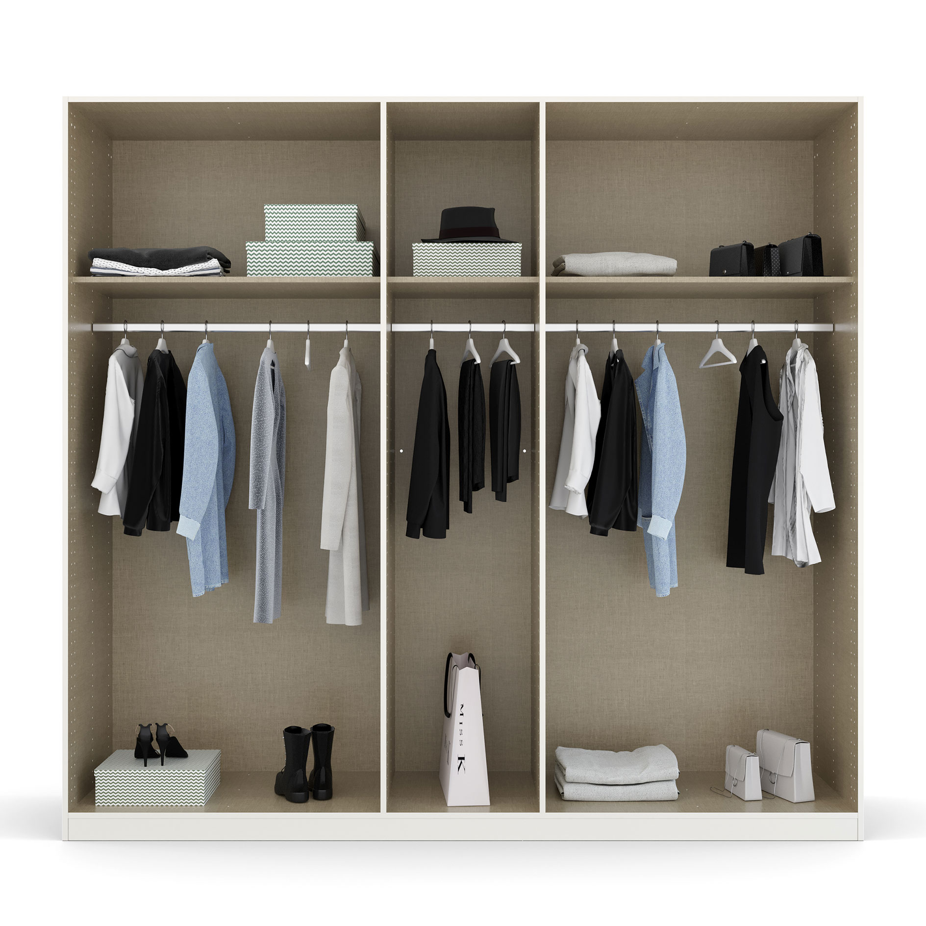 Drehtürenschrank - alpinweiß - 226 cm