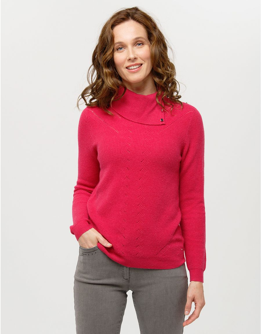 Pull rose laine cachemire
