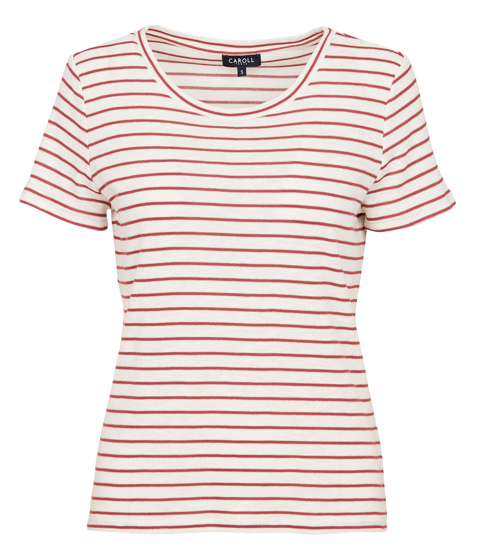 TPENNY - Tee-shirt col rond rayé en coton mélangé | Rouge