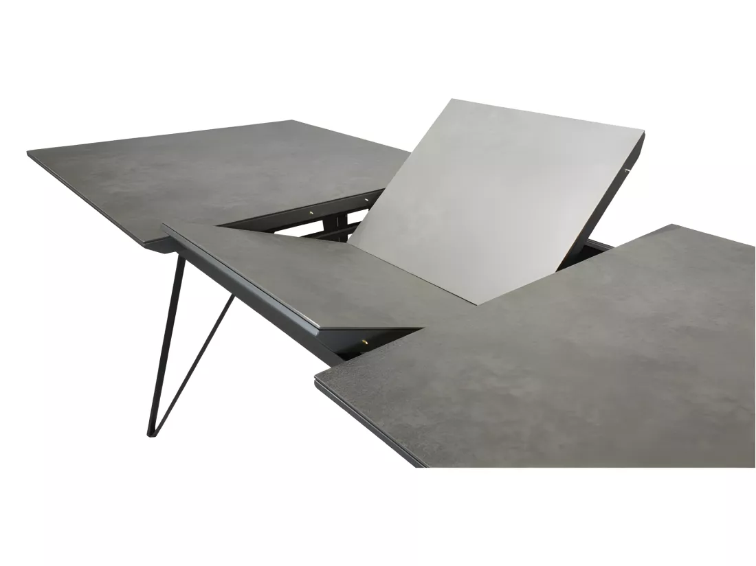 Table extensible 180 à 230 cm gris anthracite en céramique - ONYX