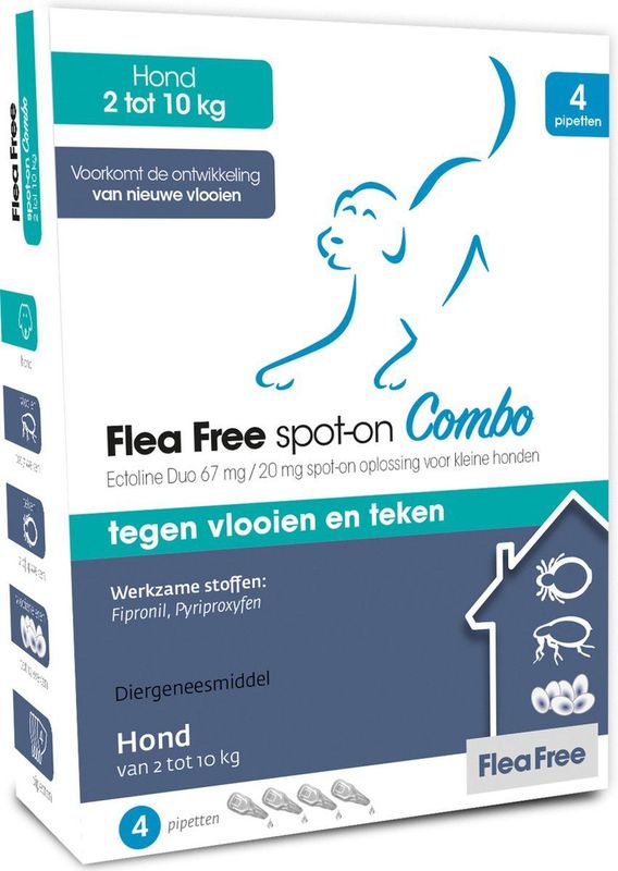 Flea Free Spot-On Combo Hond 2-10 kg - 4 pipetten