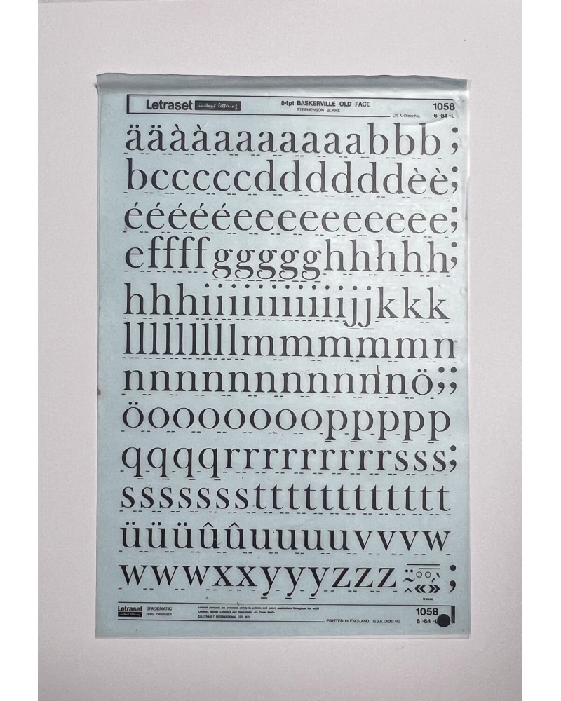 letraset-1058- BAKERVILLE OLD FACE - 84pt