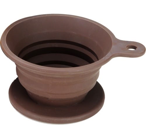 Dripper Tiamo à fond plat en silicone marron 2 tasses