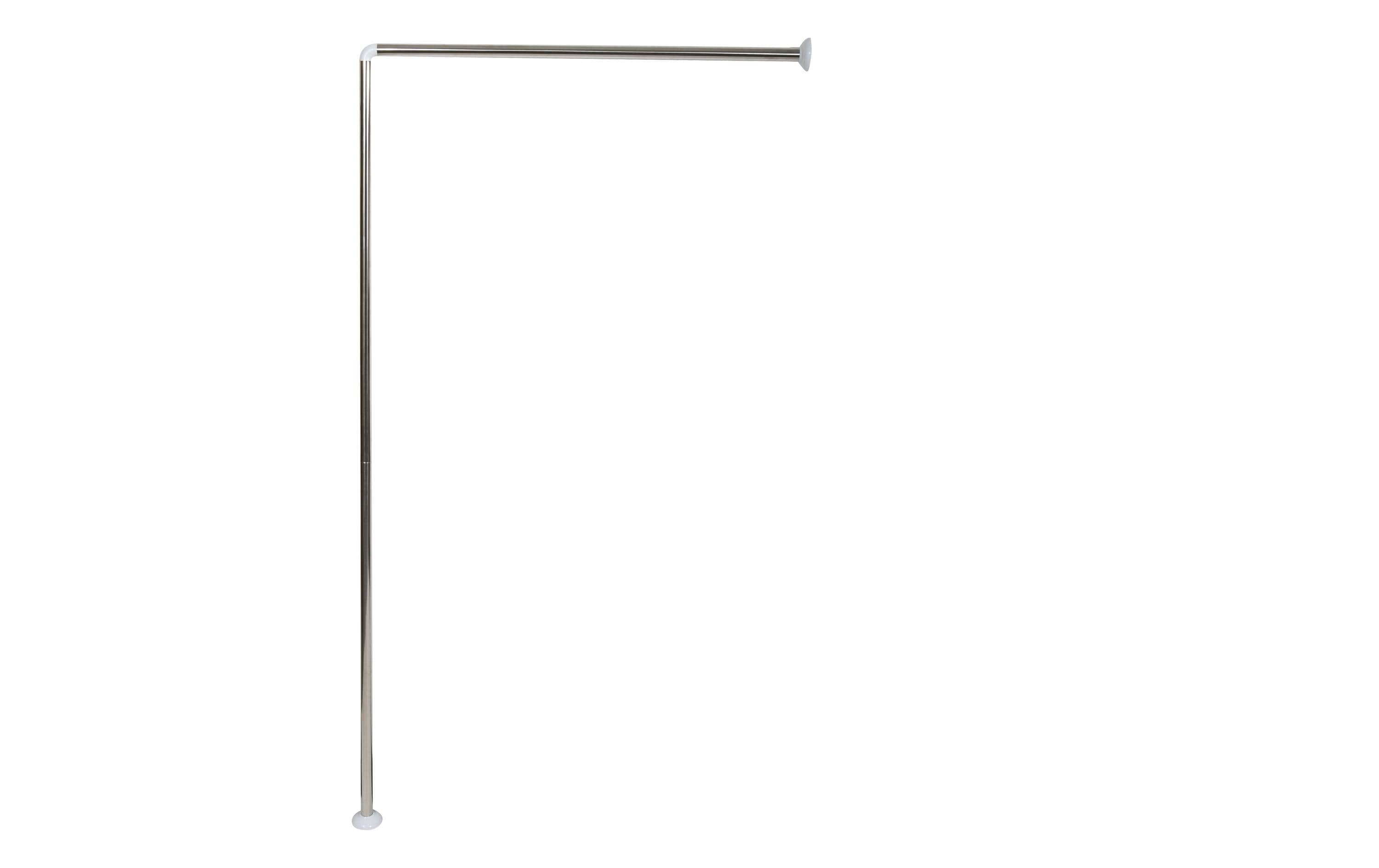 Duschvorhangstange 3-teilig 80 x 2.5 cm, GrauModulare Duschvorhangstange aus Aluminium