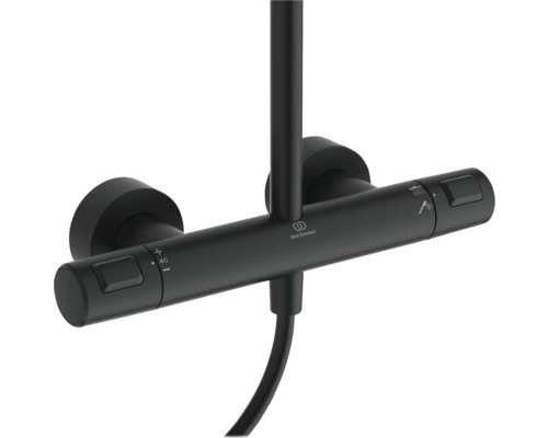 Douchekolom inclusief thermostaat Ideal Standard Ceratherm T25+ Eco zwart mat A7212XG