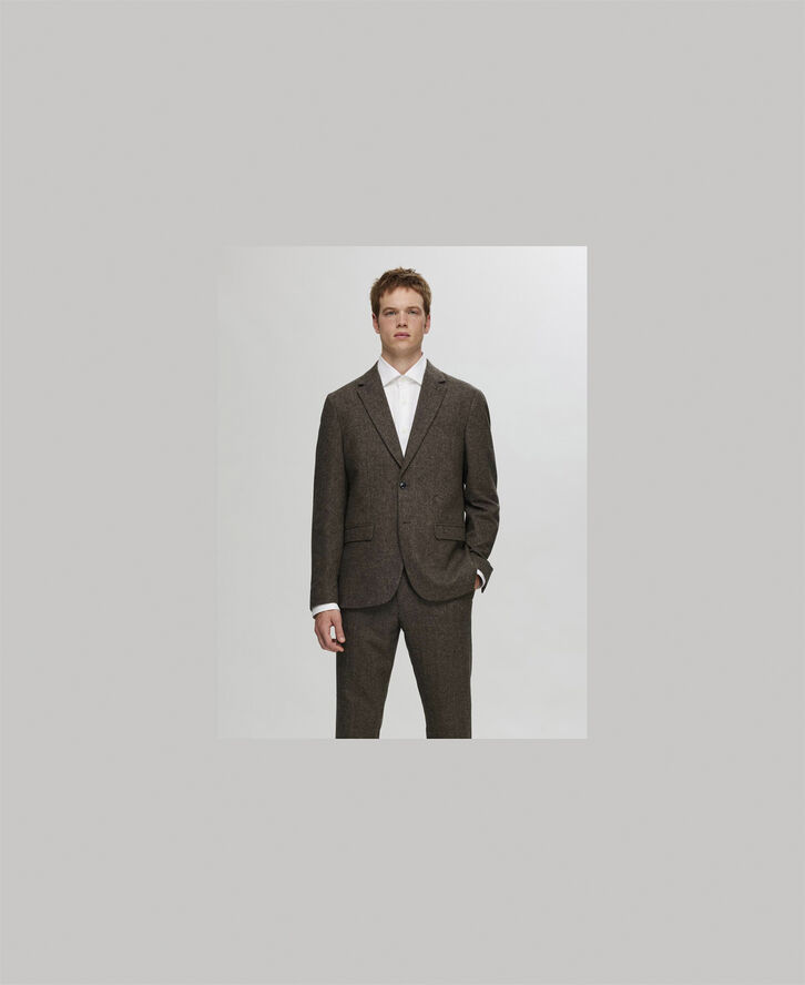 Selected Homme SLHSLIM-REED WOOL BLZ NOOS Brownie/structure