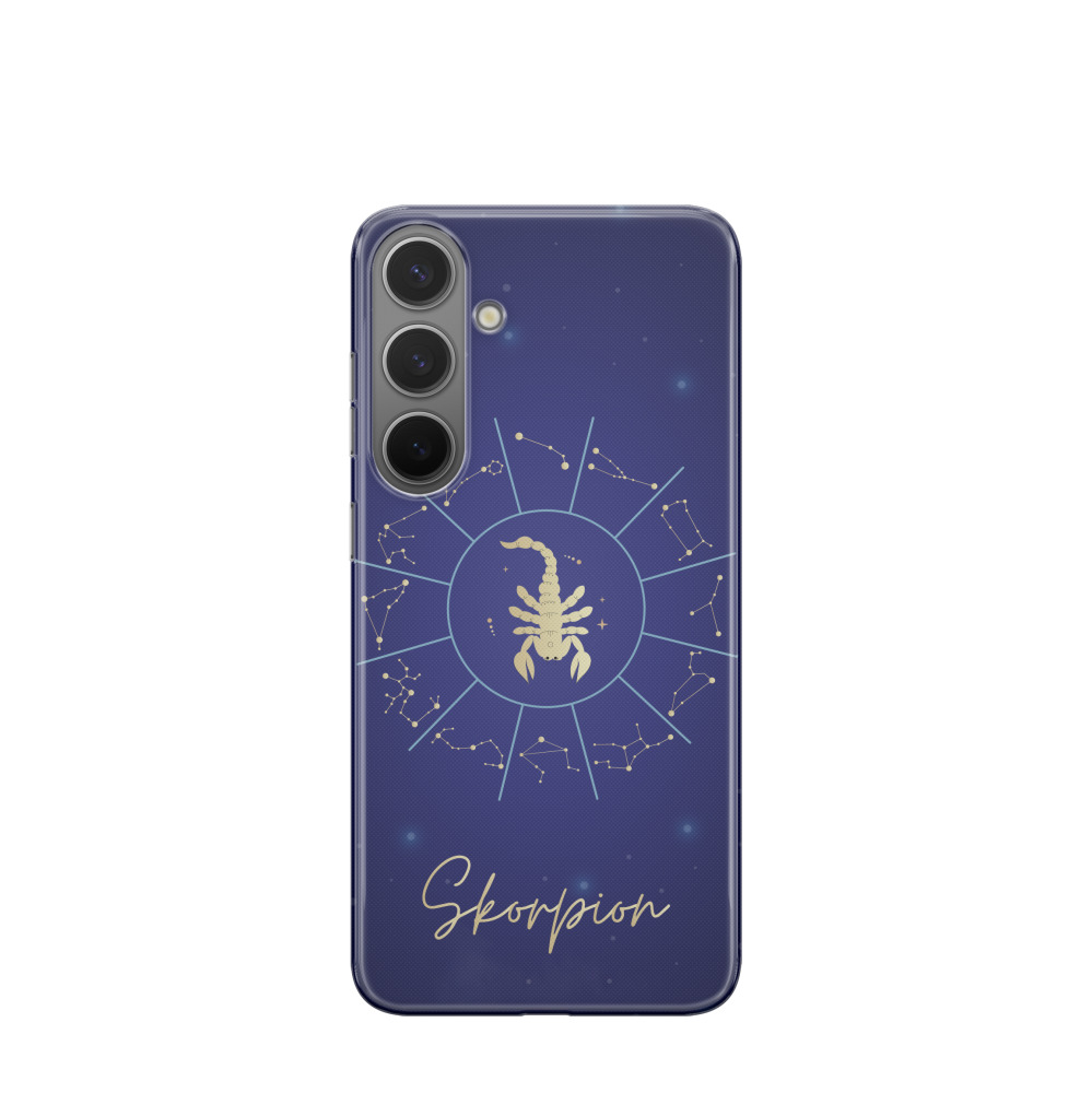 Samsung Galaxy S24 Plus Gummi Hülle Skorpion 3 - Blau