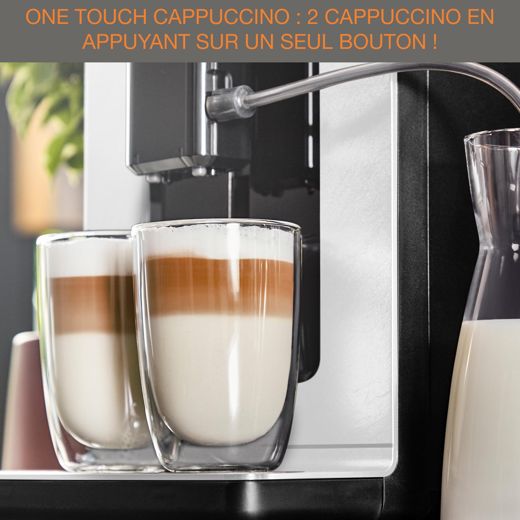 Machine cappuccino et expresso automatique KRUPS Evidence Eco-Design, goût exceptionnel, Quattro Force, boissons à base de lait grâce au système One-T