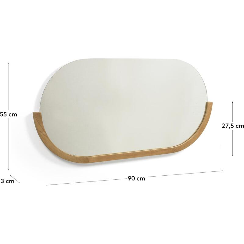 Miroir Rokia en teck massif 90 x 55 cm
