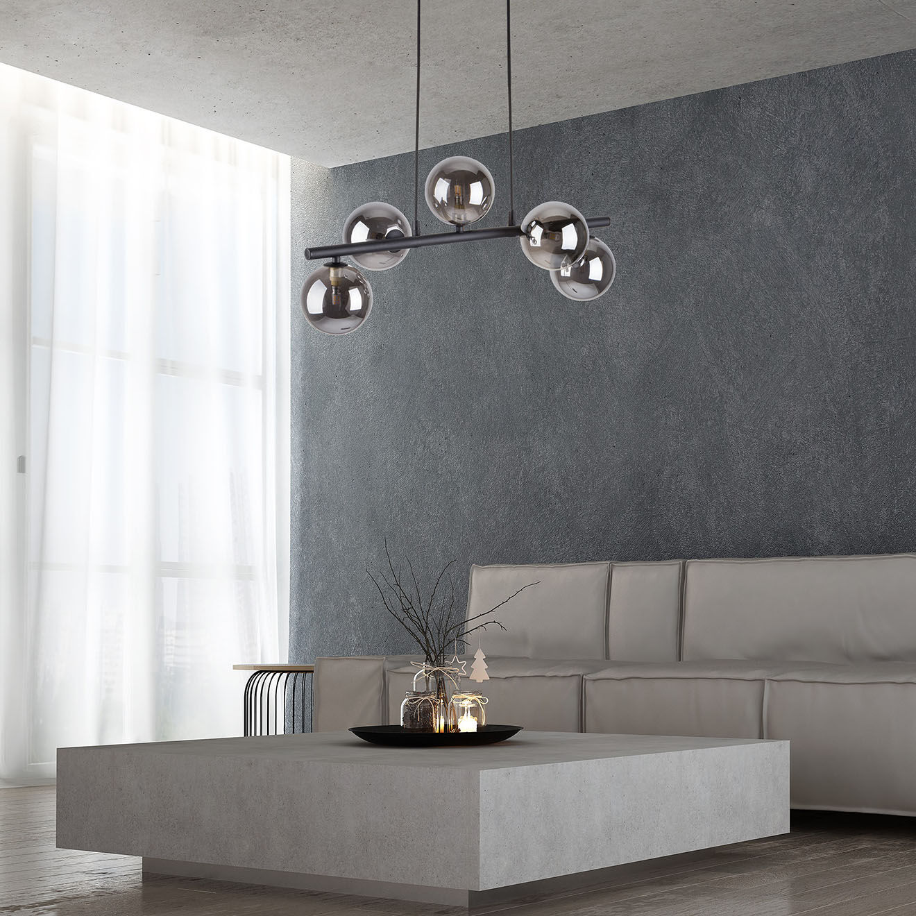 Micadoni Suspension Alioth noir/graphite - 27x63x115 cm