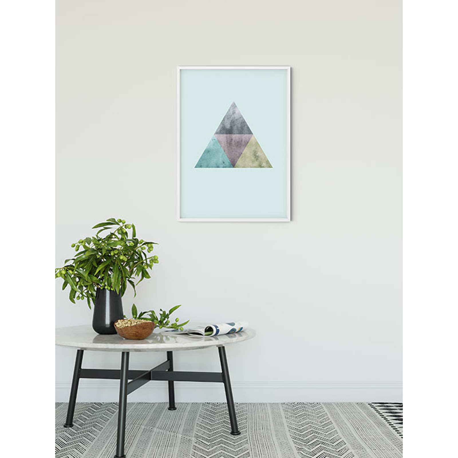 Wandbild TRIANGLES TOP BLUE - bunt - 50x70 cm