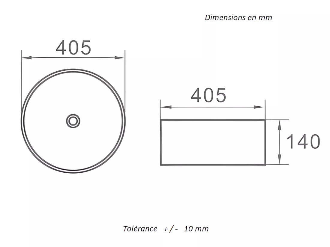 Vasque à poser ronde en céramique DAVIA Ø40.5 cm