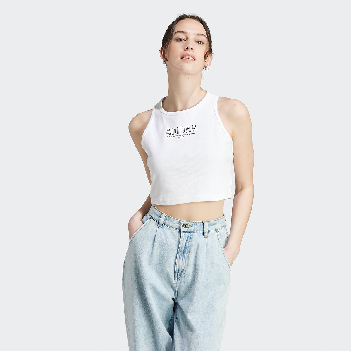 ADIDAS ROUPAS ESPORTIVAS<br>Regata curta Adoro a marca