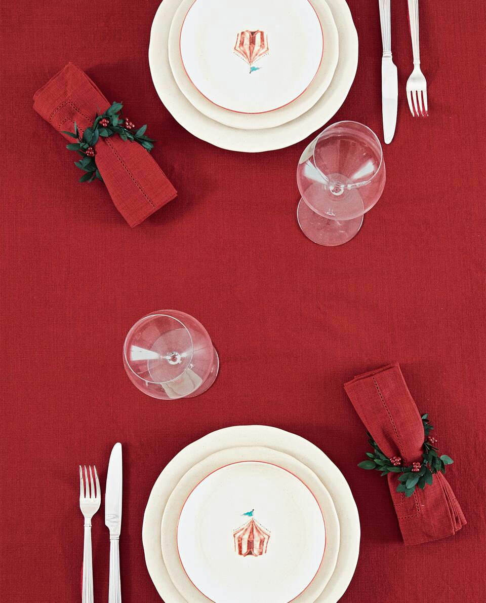 TOALHA DE MESA DE NATAL COM BONDA