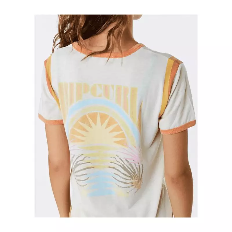 Teeshirt femme RIPCURL Ringer Surf Revival Tee Off White